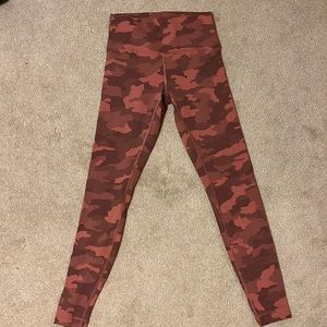 Long faded pink camo lululemon leggings
